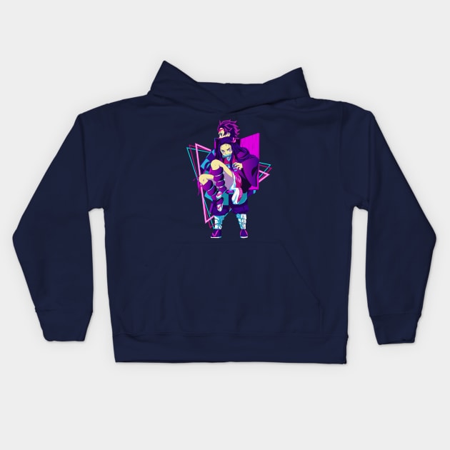 kimetsu no yaiba - Tanjiro and Nezuko Kids Hoodie by mounier